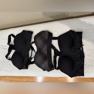 PINK Victoria's Secret Black and Plaid Bras